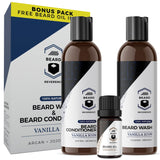 Vanilla Icon Beard Wash & Beard Conditioner Set (with Bonus Sandalwood Idol Beard Oil)