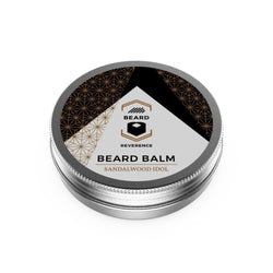 Beard Reverence Sandalwood Idol Beard Balm face up.  