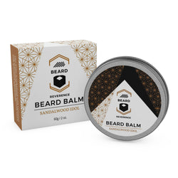 Beard Reverence Sandalwood Idol Beard Balm and its box. 