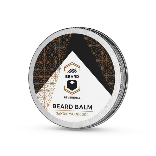 Beard Reverence Sandalwood Idol Beard Balm side angle.